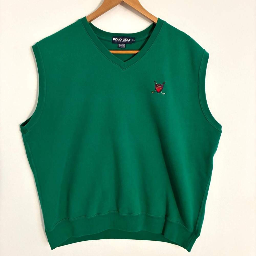 Vtg Polo Golf Ralph Lauren Sweater Vest Mens XL Embroidered Preppy Academia‎ Ivy